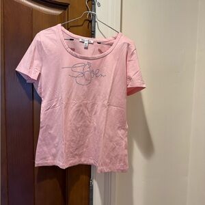 St. John Pink Fitted Short Sleeve T-Shirt